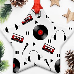 Music Pattern Ornament (star) by Valentinaart