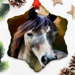 Horse Horse Portrait Animal Ornament (snowflake) by Nexatart