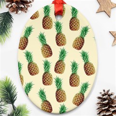 Pineapple Wallpaper Pattern Ornament (oval) by Nexatart