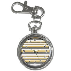 Textile Design Knit Tan White Key Chain Watches by Nexatart