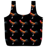 Background Pattern Chicken Fowl Full Print Recycle Bags (L)  Front