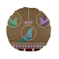 Isolated Wallpaper Bird Sweet Fowl Standard 15  Premium Round Cushions by Amaryn4rt