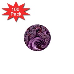 Purple Abstract Art Fractal Art Fractal 1  Mini Buttons (100 Pack)  by Amaryn4rt