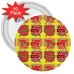 Funny Faces 3  Buttons (10 Pack)  by Amaryn4rt