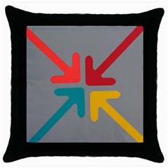 Arrows Center Inside Middle Throw Pillow Case (black) by Amaryn4rt