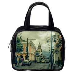 Historic Center Urban Scene At Riobamba City, Ecuador Classic Handbags (one Side) by dflcprints