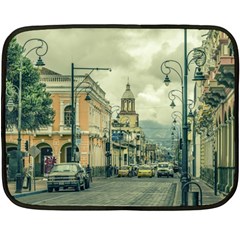 Historic Center Urban Scene At Riobamba City, Ecuador Fleece Blanket (mini) by dflcprints