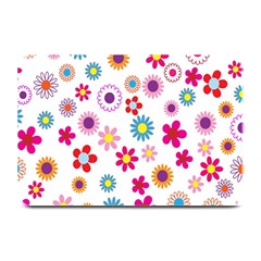 Colorful Floral Flowers Pattern Plate Mats by Simbadda