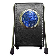 Blue Sequins Pen Holder Desk Clocks by boho