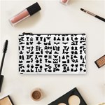 Anchor Puzzle Booklet Pages All Black Cosmetic Bag (Small)  Front