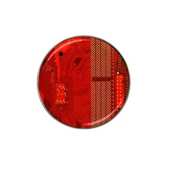 Computer Texture Red Motherboard Circuit Hat Clip Ball Marker (4 Pack) by Simbadda