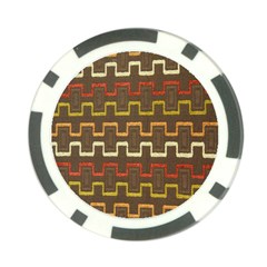 Fabric Texture Vintage Retro 70s Zig Zag Pattern Poker Chip Card Guard (10 Pack) by Simbadda