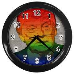 Rainbow Trump  Wall Clocks (black) by Valentinaart