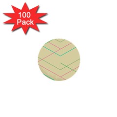 Abstract Yellow Geometric Line Pattern 1  Mini Buttons (100 Pack)  by Simbadda