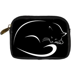 Cat Black Vector Minimalism Digital Camera Cases by Simbadda