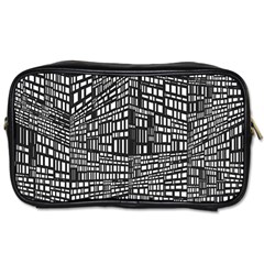 Recursive Subdivision Between 5 Source Lines Screen Black Toiletries Bags by Simbadda