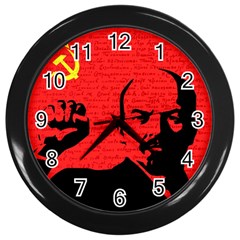 Lenin  Wall Clocks (black) by Valentinaart