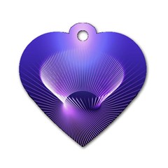 Abstract Fractal 3d Purple Artistic Pattern Line Dog Tag Heart (two Sides) by Simbadda