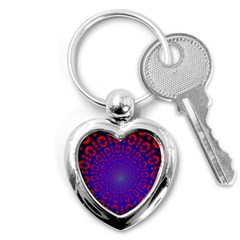 Binary Code Optical Illusion Rotation Key Chains (heart)  by Simbadda