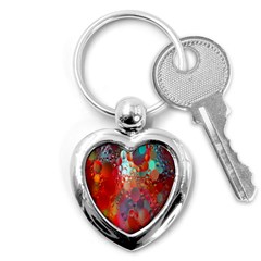 Texture Spots Circles Key Chains (heart)  by Simbadda