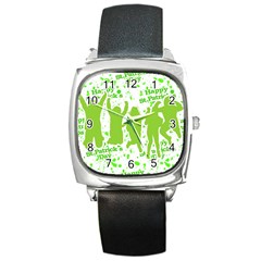 Saint Patrick Motif Square Metal Watch by dflcprints