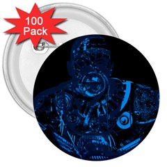 Warrior - Blue 3  Buttons (100 Pack)  by Valentinaart