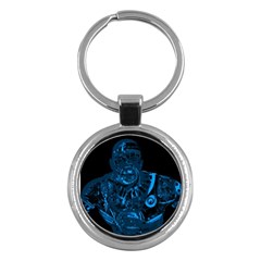 Warrior - Blue Key Chains (round)  by Valentinaart