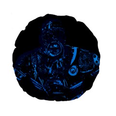 Warrior - Blue Standard 15  Premium Flano Round Cushions by Valentinaart