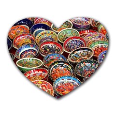 Art Background Bowl Ceramic Color Heart Mousepads by Simbadda