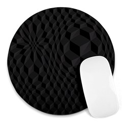 Pattern Dark Texture Background Round Mousepads by Simbadda