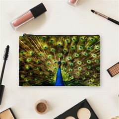 Peacock Bird Cosmetic Bag (medium)  by Simbadda