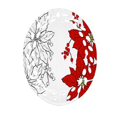 Poinsettia Flower Coloring Page Oval Filigree Ornament (two Sides) by Simbadda