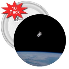 Amazing Stunning Astronaut Amazed 3  Buttons (10 Pack)  by Simbadda