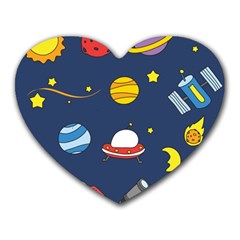 Space Background Design Heart Mousepads by Simbadda