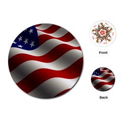 Flag United States Stars Stripes Symbol Playing Cards (round)  by Simbadda