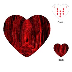 Tunnel Red Black Light Playing Cards (heart)  by Simbadda