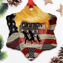 Caution Snowflake Ornament (two Sides) by Valentinaart