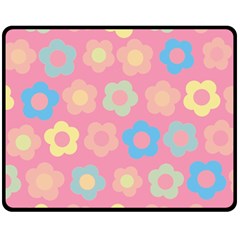 Floral Pattern Double Sided Fleece Blanket (medium)  by Valentinaart