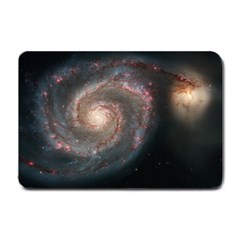 Whirlpool Galaxy And Companion Small Doormat  by SpaceShop