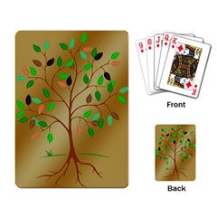 Tree Root Leaves Contour Outlines Playing Card by Simbadda