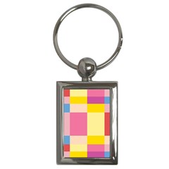 Colorful Squares Background Key Chains (rectangle)  by Simbadda