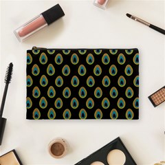 Peacock Inspired Background Cosmetic Bag (medium)  by Simbadda