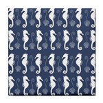 Seahorse And Shell Pattern Tile Coasters Front