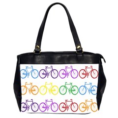 Rainbow Colors Bright Colorful Bicycles Wallpaper Background Office Handbags (2 Sides)  by Simbadda