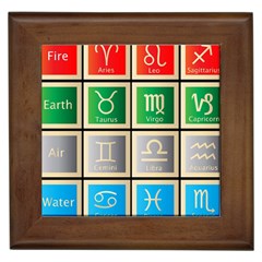 Set Of The Twelve Signs Of The Zodiac Astrology Birth Symbols Framed Tiles by Amaryn4rt