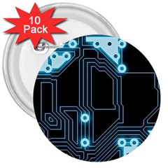 A Completely Seamless Background Design Circuitry 3  Buttons (10 Pack)  by Amaryn4rt