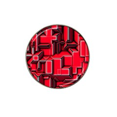 Background With Red Texture Blocks Hat Clip Ball Marker by Amaryn4rt