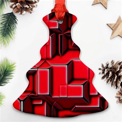 Background With Red Texture Blocks Ornament (christmas Tree)  by Amaryn4rt