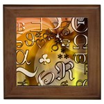 Symbols On Gradient Background Embossed Framed Tiles Front