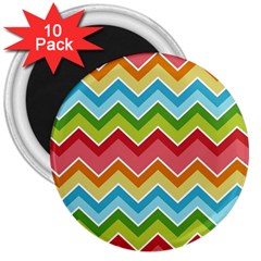 Colorful Background Of Chevrons Zigzag Pattern 3  Magnets (10 Pack)  by Amaryn4rt